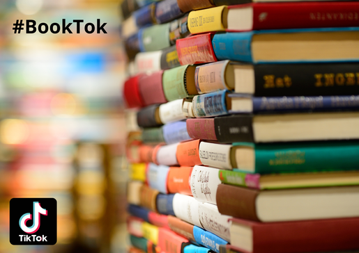 Bokhög med hashtag #BookTok